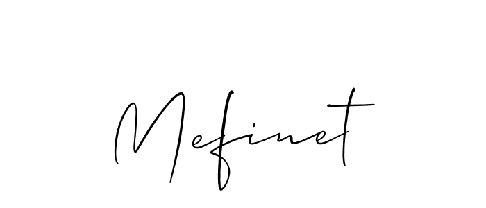 Allison_Script is a professional signature style that is perfect for those who want to add a touch of class to their signature. It is also a great choice for those who want to make their signature more unique. Get Mefinet name to fancy signature for free. Mefinet signature style 2 images and pictures png