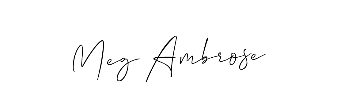 Allison_Script is a professional signature style that is perfect for those who want to add a touch of class to their signature. It is also a great choice for those who want to make their signature more unique. Get Meg Ambrose name to fancy signature for free. Meg Ambrose signature style 2 images and pictures png