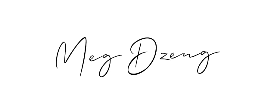 How to make Meg Dzeng name signature. Use Allison_Script style for creating short signs online. This is the latest handwritten sign. Meg Dzeng signature style 2 images and pictures png