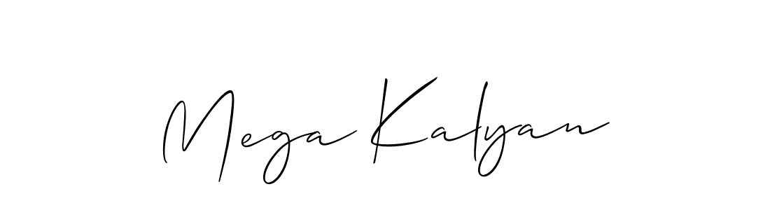 Use a signature maker to create a handwritten signature online. With this signature software, you can design (Allison_Script) your own signature for name Mega Kalyan. Mega Kalyan signature style 2 images and pictures png