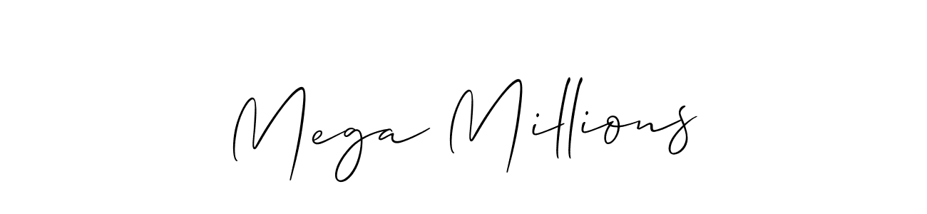 How to make Mega Millions signature? Allison_Script is a professional autograph style. Create handwritten signature for Mega Millions name. Mega Millions signature style 2 images and pictures png