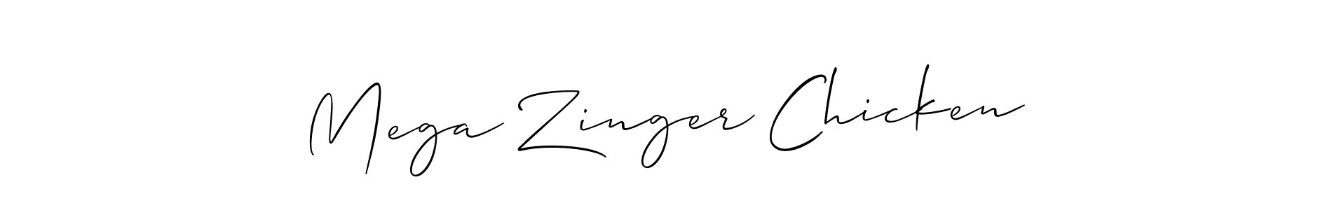 Make a short Mega Zinger Chicken signature style. Manage your documents anywhere anytime using Allison_Script. Create and add eSignatures, submit forms, share and send files easily. Mega Zinger Chicken signature style 2 images and pictures png