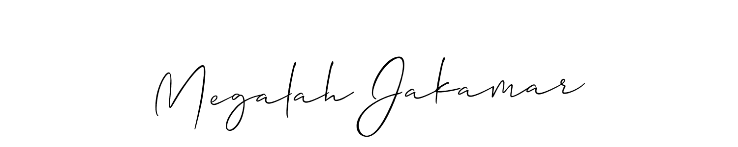 Make a beautiful signature design for name Megalah Jakamar. With this signature (Allison_Script) style, you can create a handwritten signature for free. Megalah Jakamar signature style 2 images and pictures png