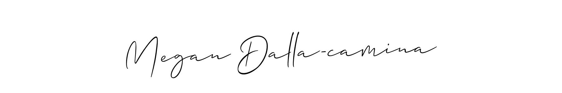 How to make Megan Dalla-camina name signature. Use Allison_Script style for creating short signs online. This is the latest handwritten sign. Megan Dalla-camina signature style 2 images and pictures png