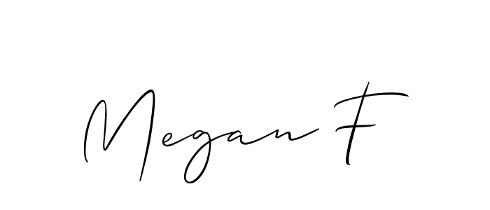 Design your own signature with our free online signature maker. With this signature software, you can create a handwritten (Allison_Script) signature for name Megan F. Megan F signature style 2 images and pictures png