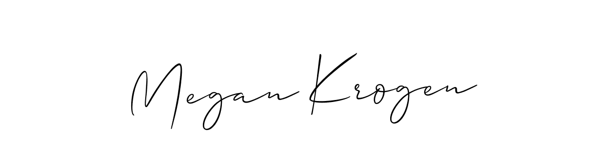 Use a signature maker to create a handwritten signature online. With this signature software, you can design (Allison_Script) your own signature for name Megan Krogen. Megan Krogen signature style 2 images and pictures png