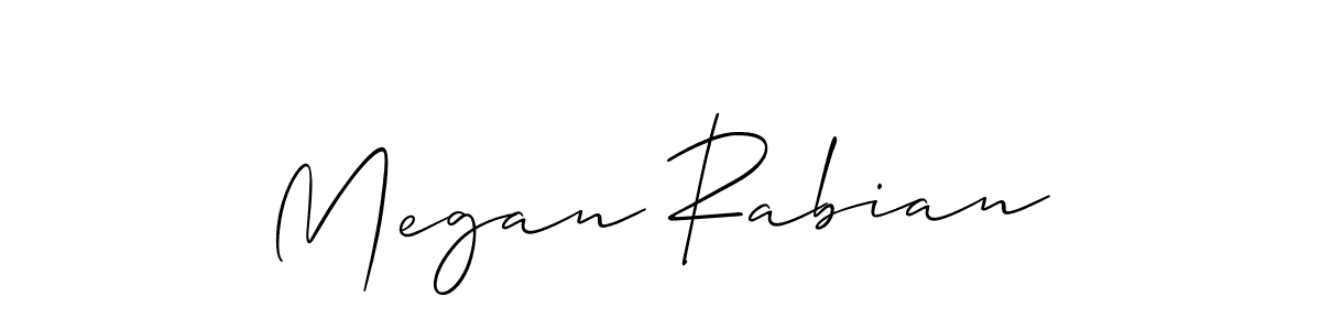 It looks lik you need a new signature style for name Megan Rabian. Design unique handwritten (Allison_Script) signature with our free signature maker in just a few clicks. Megan Rabian signature style 2 images and pictures png