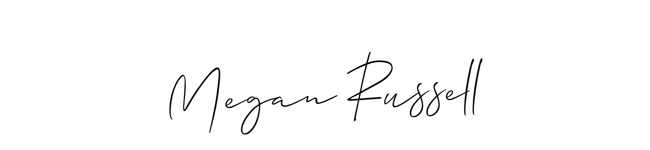 Megan Russell stylish signature style. Best Handwritten Sign (Allison_Script) for my name. Handwritten Signature Collection Ideas for my name Megan Russell. Megan Russell signature style 2 images and pictures png