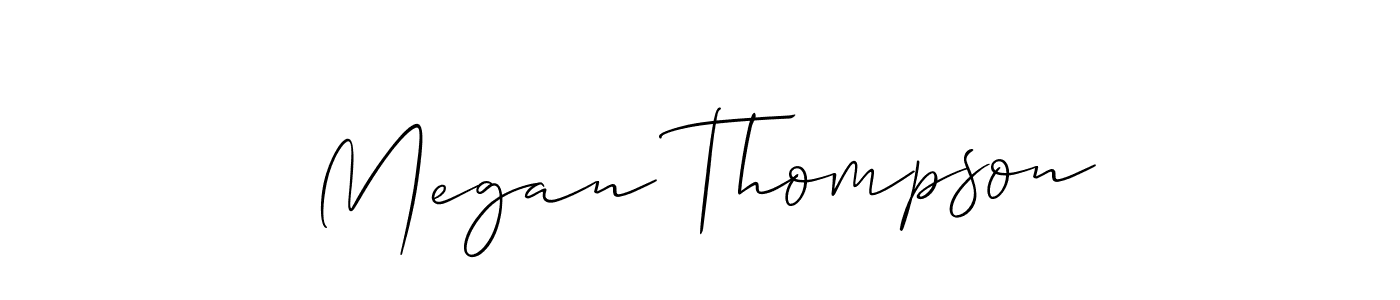 The best way (Allison_Script) to make a short signature is to pick only two or three words in your name. The name Megan Thompson include a total of six letters. For converting this name. Megan Thompson signature style 2 images and pictures png