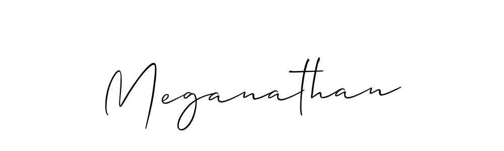 Create a beautiful signature design for name Meganathan. With this signature (Allison_Script) fonts, you can make a handwritten signature for free. Meganathan signature style 2 images and pictures png
