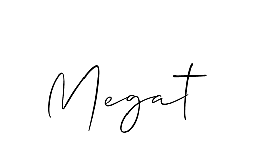 Design your own signature with our free online signature maker. With this signature software, you can create a handwritten (Allison_Script) signature for name Megat. Megat signature style 2 images and pictures png