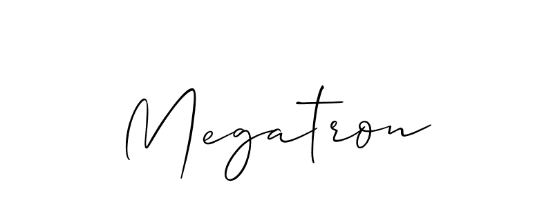 Use a signature maker to create a handwritten signature online. With this signature software, you can design (Allison_Script) your own signature for name Megatron. Megatron signature style 2 images and pictures png
