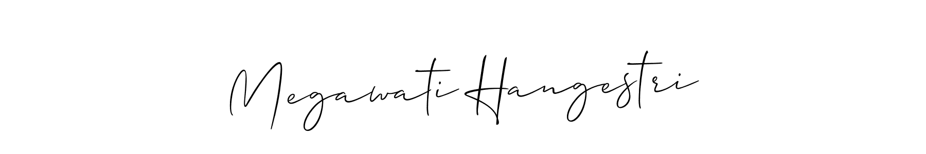 Similarly Allison_Script is the best handwritten signature design. Signature creator online .You can use it as an online autograph creator for name Megawati Hangestri. Megawati Hangestri signature style 2 images and pictures png