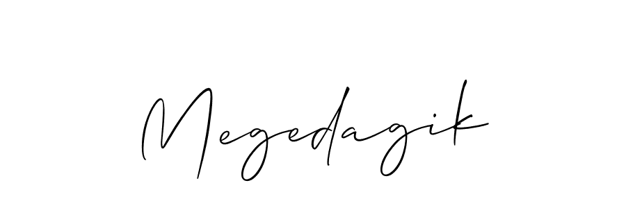 How to make Megedagik signature? Allison_Script is a professional autograph style. Create handwritten signature for Megedagik name. Megedagik signature style 2 images and pictures png