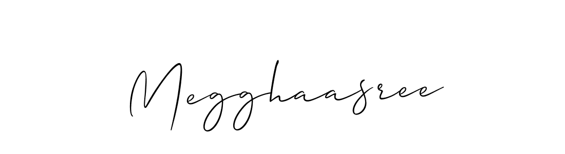 Create a beautiful signature design for name Megghaasree. With this signature (Allison_Script) fonts, you can make a handwritten signature for free. Megghaasree signature style 2 images and pictures png