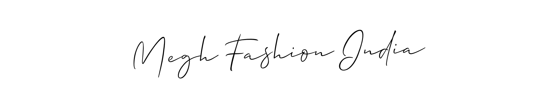 The best way (Allison_Script) to make a short signature is to pick only two or three words in your name. The name Megh Fashion India include a total of six letters. For converting this name. Megh Fashion India signature style 2 images and pictures png