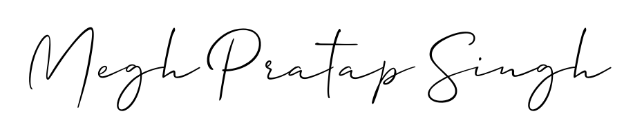 A stylish, flowing autograph style designed for name Megh Pratap Singh using Allison_Script typography. Perfect for digital creative projects. Megh Pratap Singh signature style 2 images and pictures png