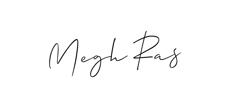 The best way (Allison_Script) to make a short signature is to pick only two or three words in your name. The name Megh Ras include a total of six letters. For converting this name. Megh Ras signature style 2 images and pictures png