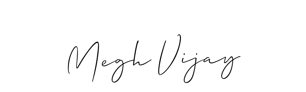Make a beautiful signature design for name Megh Vijay. With this signature (Allison_Script) style, you can create a handwritten signature for free. Megh Vijay signature style 2 images and pictures png