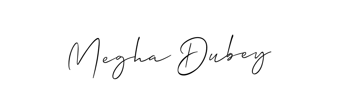 Allison_Script is a professional signature style that is perfect for those who want to add a touch of class to their signature. It is also a great choice for those who want to make their signature more unique. Get Megha Dubey name to fancy signature for free. Megha Dubey signature style 2 images and pictures png