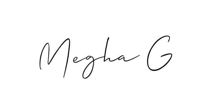 Also You can easily find your signature by using the search form. We will create Megha G name handwritten signature images for you free of cost using Allison_Script sign style. Megha G signature style 2 images and pictures png