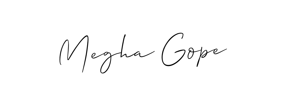 Also we have Megha Gope name is the best signature style. Create professional handwritten signature collection using Allison_Script autograph style. Megha Gope signature style 2 images and pictures png