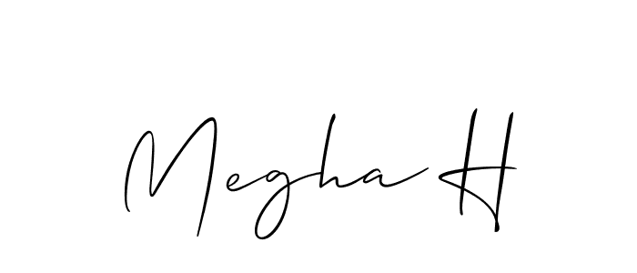 Make a beautiful signature design for name Megha H. Use this online signature maker to create a handwritten signature for free. Megha H signature style 2 images and pictures png