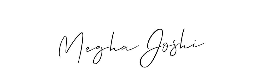 Make a beautiful signature design for name Megha Joshi. With this signature (Allison_Script) style, you can create a handwritten signature for free. Megha Joshi signature style 2 images and pictures png