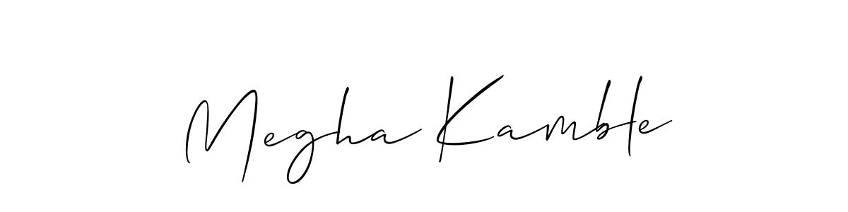 How to make Megha Kamble name signature. Use Allison_Script style for creating short signs online. This is the latest handwritten sign. Megha Kamble signature style 2 images and pictures png