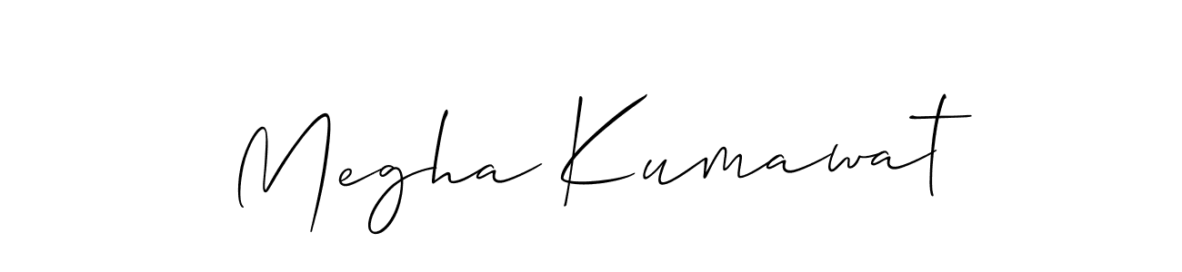 Also we have Megha Kumawat name is the best signature style. Create professional handwritten signature collection using Allison_Script autograph style. Megha Kumawat signature style 2 images and pictures png