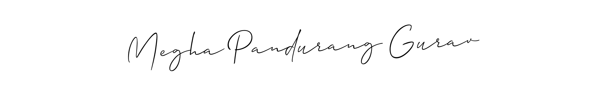 Make a beautiful signature design for name Megha Pandurang Gurav. With this signature (Allison_Script) style, you can create a handwritten signature for free. Megha Pandurang Gurav signature style 2 images and pictures png