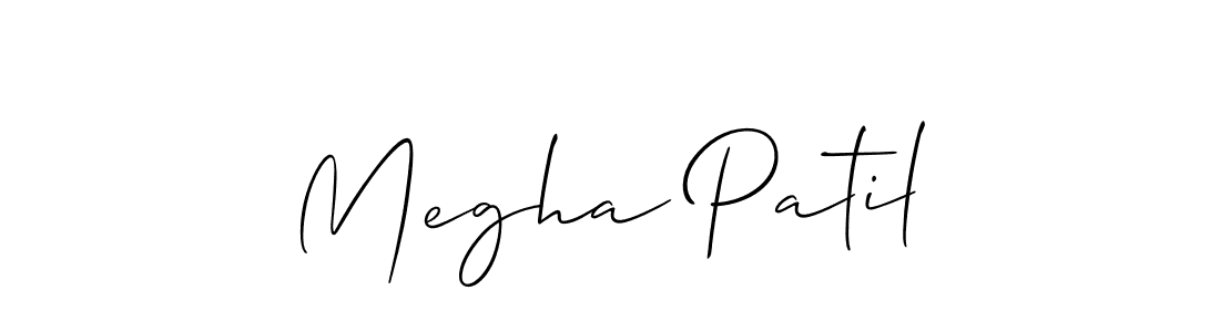 Use a signature maker to create a handwritten signature online. With this signature software, you can design (Allison_Script) your own signature for name Megha Patil. Megha Patil signature style 2 images and pictures png