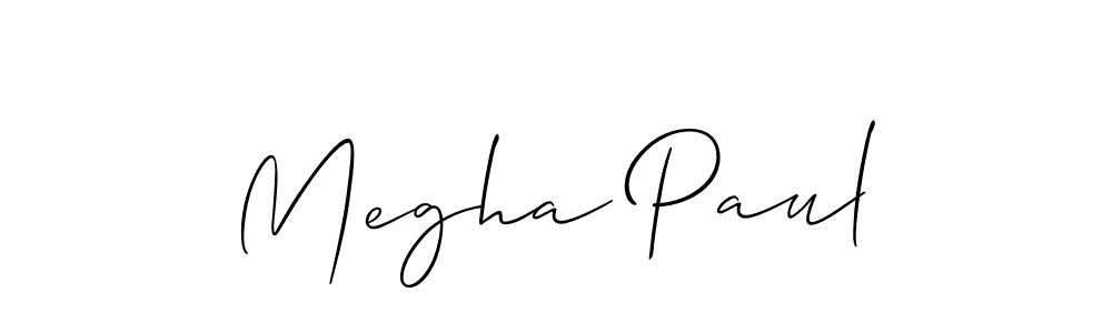 It looks lik you need a new signature style for name Megha Paul. Design unique handwritten (Allison_Script) signature with our free signature maker in just a few clicks. Megha Paul signature style 2 images and pictures png