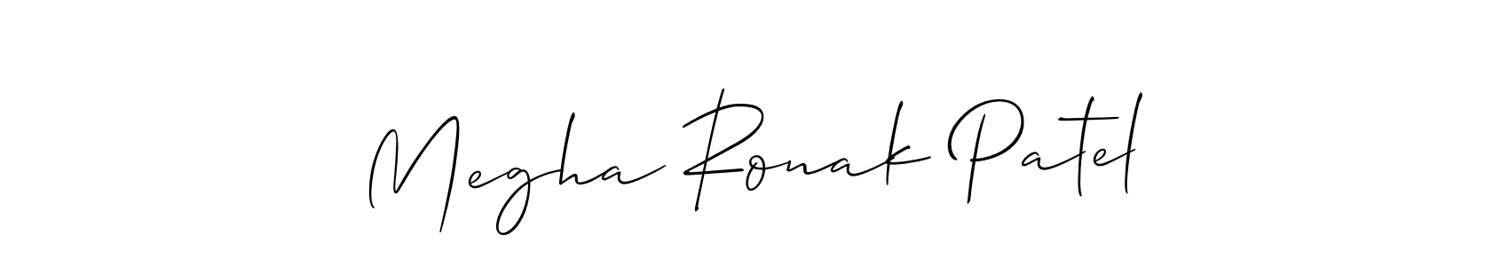 Megha Ronak Patel stylish signature style. Best Handwritten Sign (Allison_Script) for my name. Handwritten Signature Collection Ideas for my name Megha Ronak Patel. Megha Ronak Patel signature style 2 images and pictures png