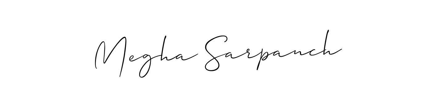 It looks lik you need a new signature style for name Megha Sarpanch. Design unique handwritten (Allison_Script) signature with our free signature maker in just a few clicks. Megha Sarpanch signature style 2 images and pictures png