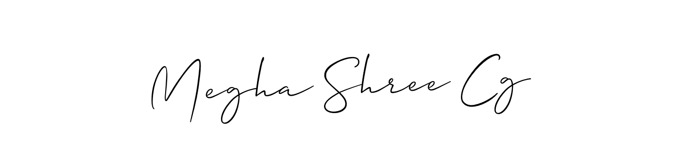 Make a beautiful signature design for name Megha Shree Cg. With this signature (Allison_Script) style, you can create a handwritten signature for free. Megha Shree Cg signature style 2 images and pictures png