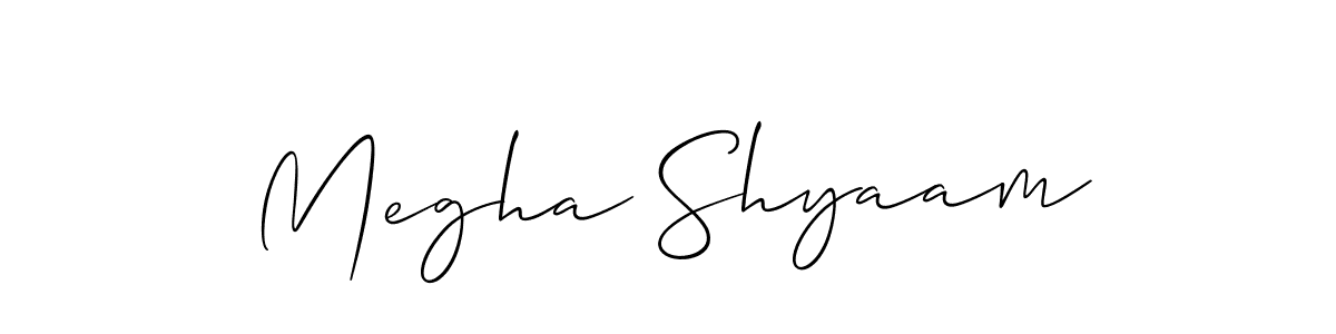 You should practise on your own different ways (Allison_Script) to write your name (Megha Shyaam) in signature. don't let someone else do it for you. Megha Shyaam signature style 2 images and pictures png