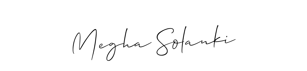 How to make Megha Solanki name signature. Use Allison_Script style for creating short signs online. This is the latest handwritten sign. Megha Solanki signature style 2 images and pictures png