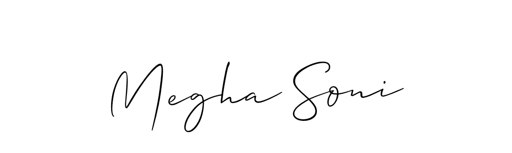 How to make Megha Soni name signature. Use Allison_Script style for creating short signs online. This is the latest handwritten sign. Megha Soni signature style 2 images and pictures png