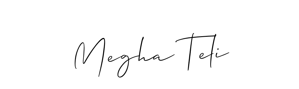 How to make Megha Teli signature? Allison_Script is a professional autograph style. Create handwritten signature for Megha Teli name. Megha Teli signature style 2 images and pictures png
