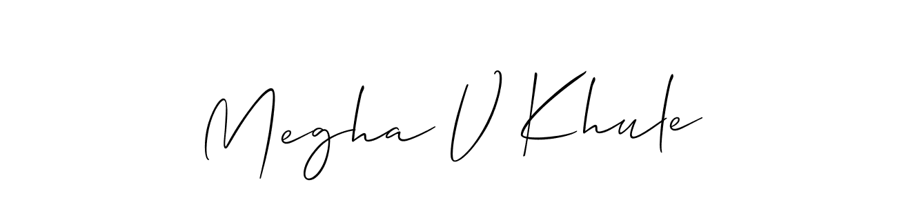 if you are searching for the best signature style for your name Megha V Khule. so please give up your signature search. here we have designed multiple signature styles  using Allison_Script. Megha V Khule signature style 2 images and pictures png