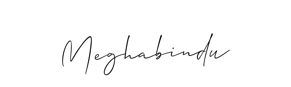 Create a beautiful signature design for name Meghabindu. With this signature (Allison_Script) fonts, you can make a handwritten signature for free. Meghabindu signature style 2 images and pictures png