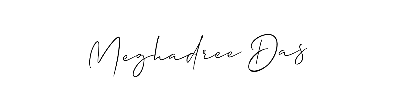 The best way (Allison_Script) to make a short signature is to pick only two or three words in your name. The name Meghadree Das include a total of six letters. For converting this name. Meghadree Das signature style 2 images and pictures png