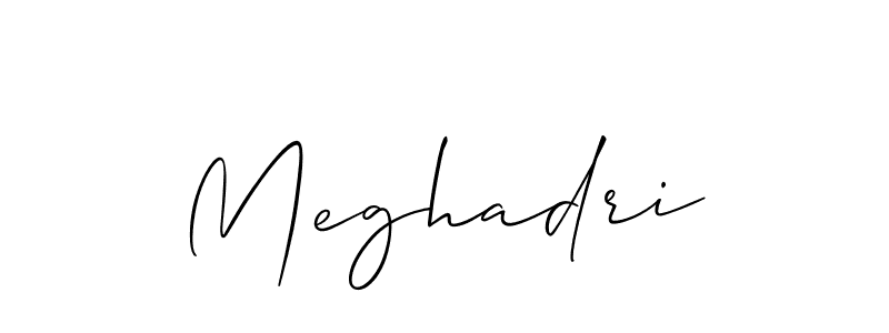 Design your own signature with our free online signature maker. With this signature software, you can create a handwritten (Allison_Script) signature for name Meghadri. Meghadri signature style 2 images and pictures png