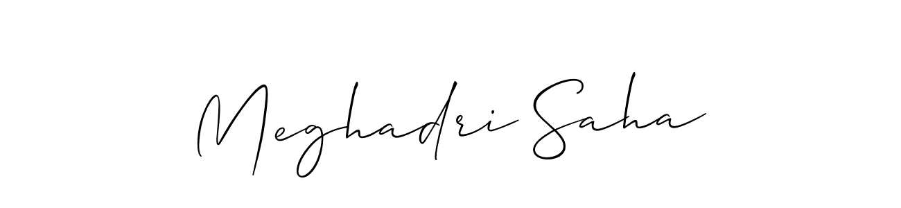 Meghadri Saha stylish signature style. Best Handwritten Sign (Allison_Script) for my name. Handwritten Signature Collection Ideas for my name Meghadri Saha. Meghadri Saha signature style 2 images and pictures png