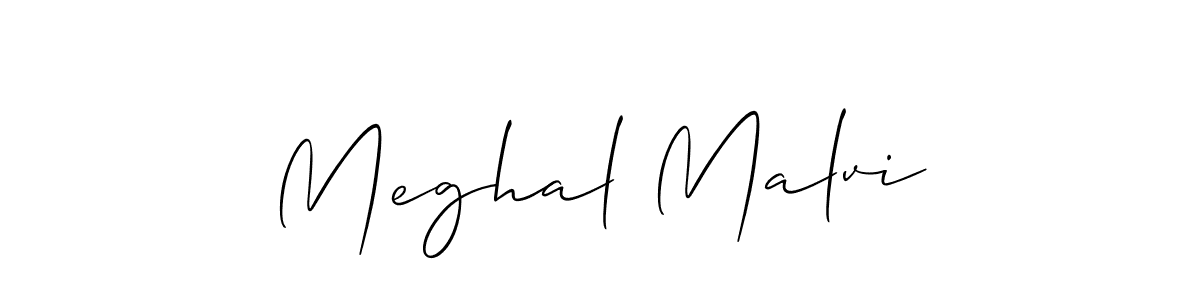 Use a signature maker to create a handwritten signature online. With this signature software, you can design (Allison_Script) your own signature for name Meghal Malvi. Meghal Malvi signature style 2 images and pictures png