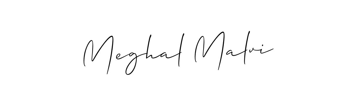 Use a signature maker to create a handwritten signature online. With this signature software, you can design (Allison_Script) your own signature for name Meghal Malvi. Meghal Malvi signature style 2 images and pictures png