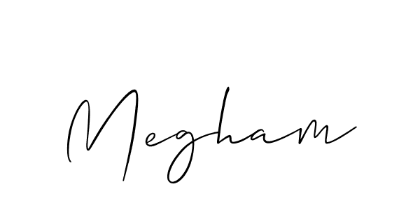 Design your own signature with our free online signature maker. With this signature software, you can create a handwritten (Allison_Script) signature for name Megham. Megham signature style 2 images and pictures png