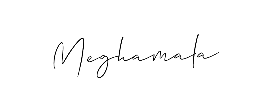 Make a beautiful signature design for name Meghamala. With this signature (Allison_Script) style, you can create a handwritten signature for free. Meghamala signature style 2 images and pictures png