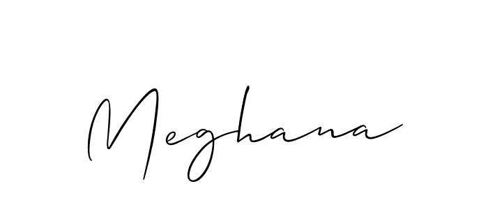 The best way (Allison_Script) to make a short signature is to pick only two or three words in your name. The name Meghana include a total of six letters. For converting this name. Meghana signature style 2 images and pictures png